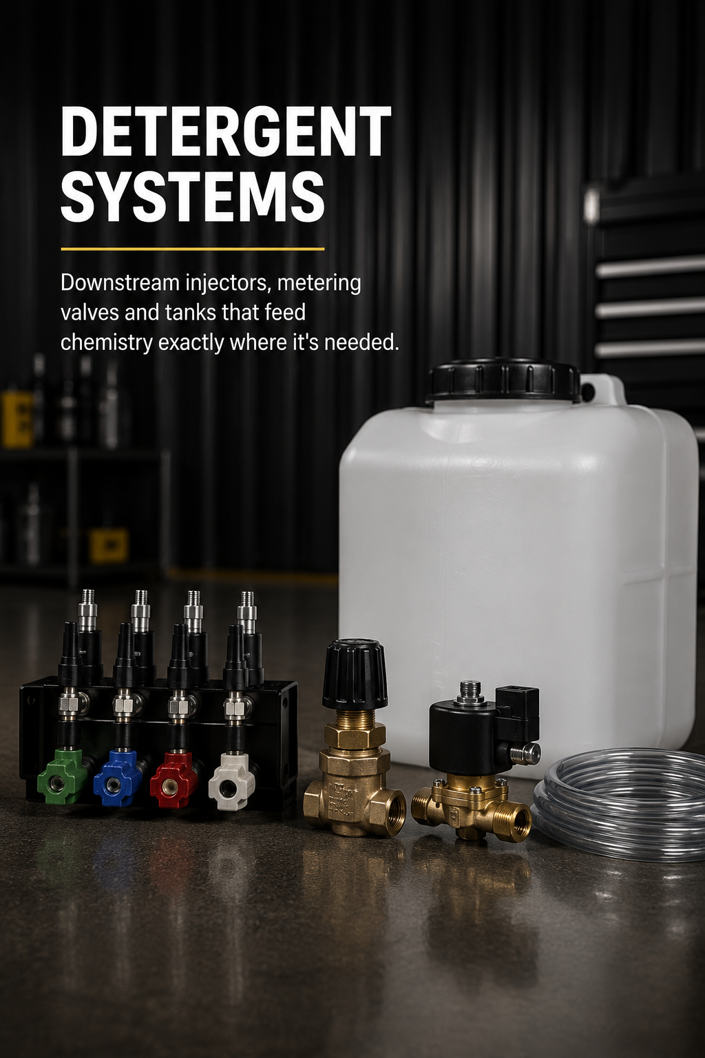 Pressure washer detergent injection systems