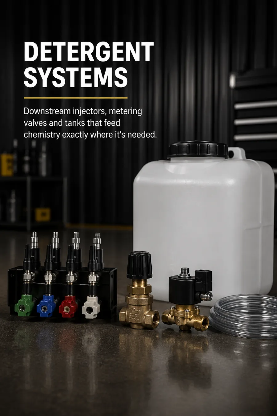 Pressure washer detergent injection systems