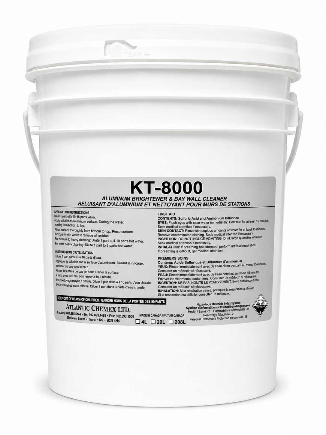 Atlantic Chemex KT-8000 — product container