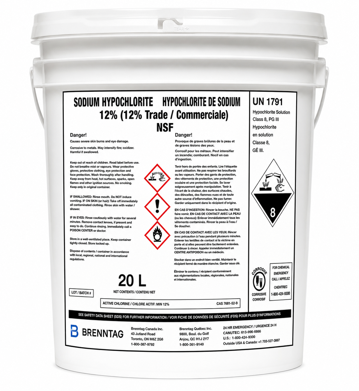 Atlantic Chemex Sodium Hypochlorite 12% — product container