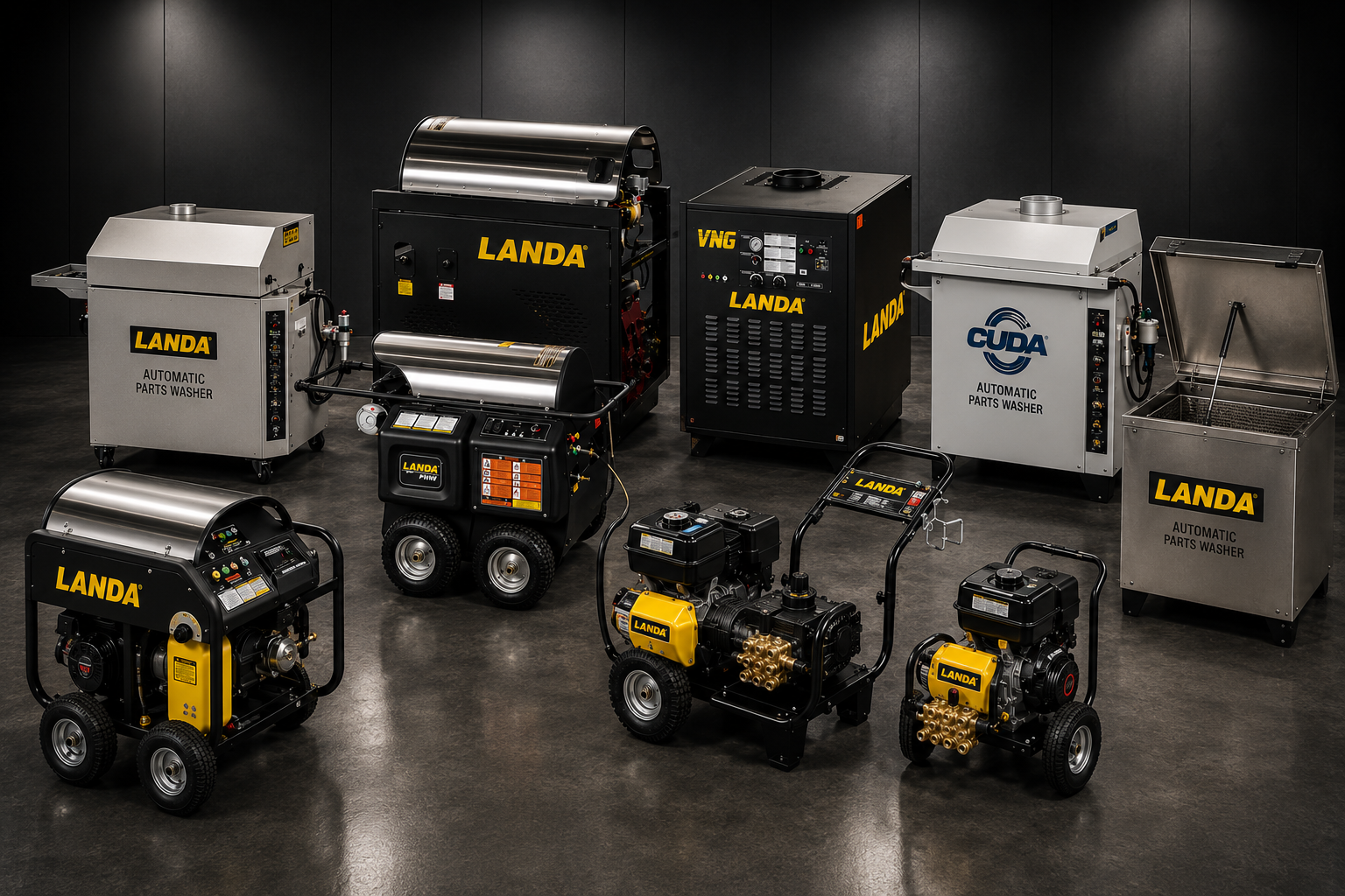 Landa pressure washers and Cuda parts washers