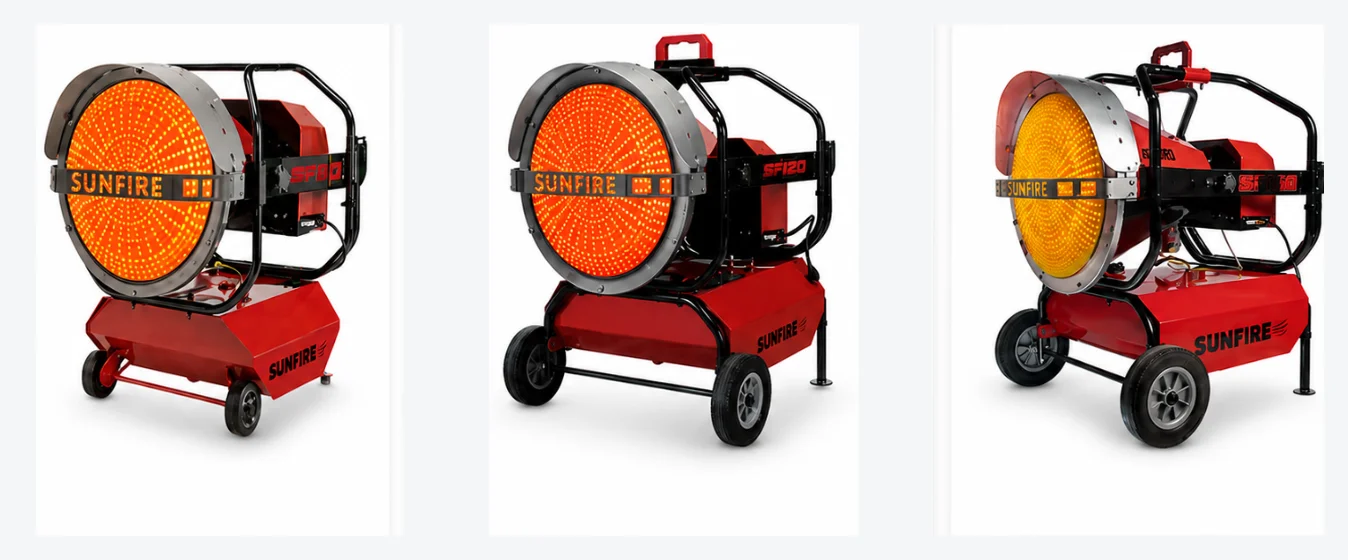 Sunfire SF80, SF120 and SF160 radiant heaters